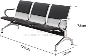 Waiting Room Reception Chair With Arms 3 Seat Office Bench