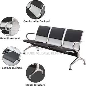 Waiting Room Reception Chair With Arms 3 Seat Office Bench