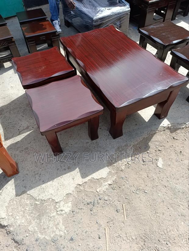 Wooden Coffee Table Stools - main view