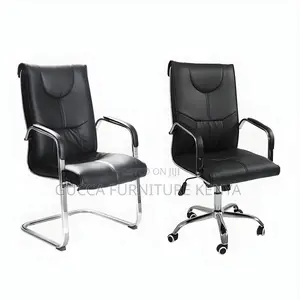 Office Chairs: Chrome Base Leather Executive Staff Chair