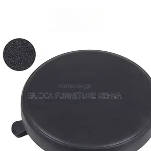 Home Chairs: Midnight Black Alloy Upholstered Work Stool