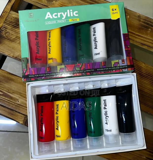 6 PCS 75ml Acrylic Paints - main view