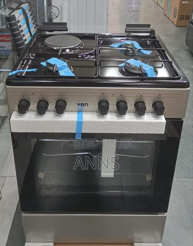 Von Free Standing 60by 60 Stainless Steel 3+1 Cooker
