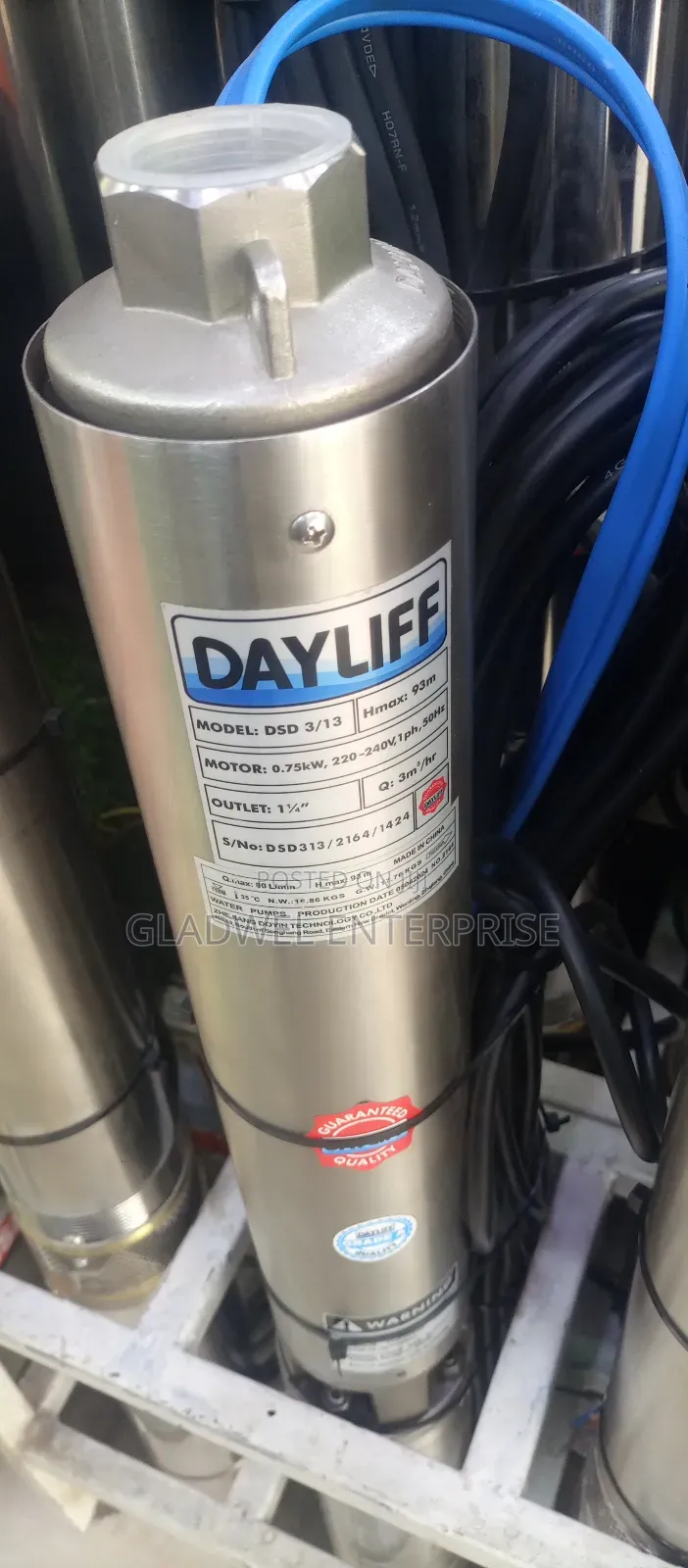 1hp Dayliff Deep Well Pump 93mts Head