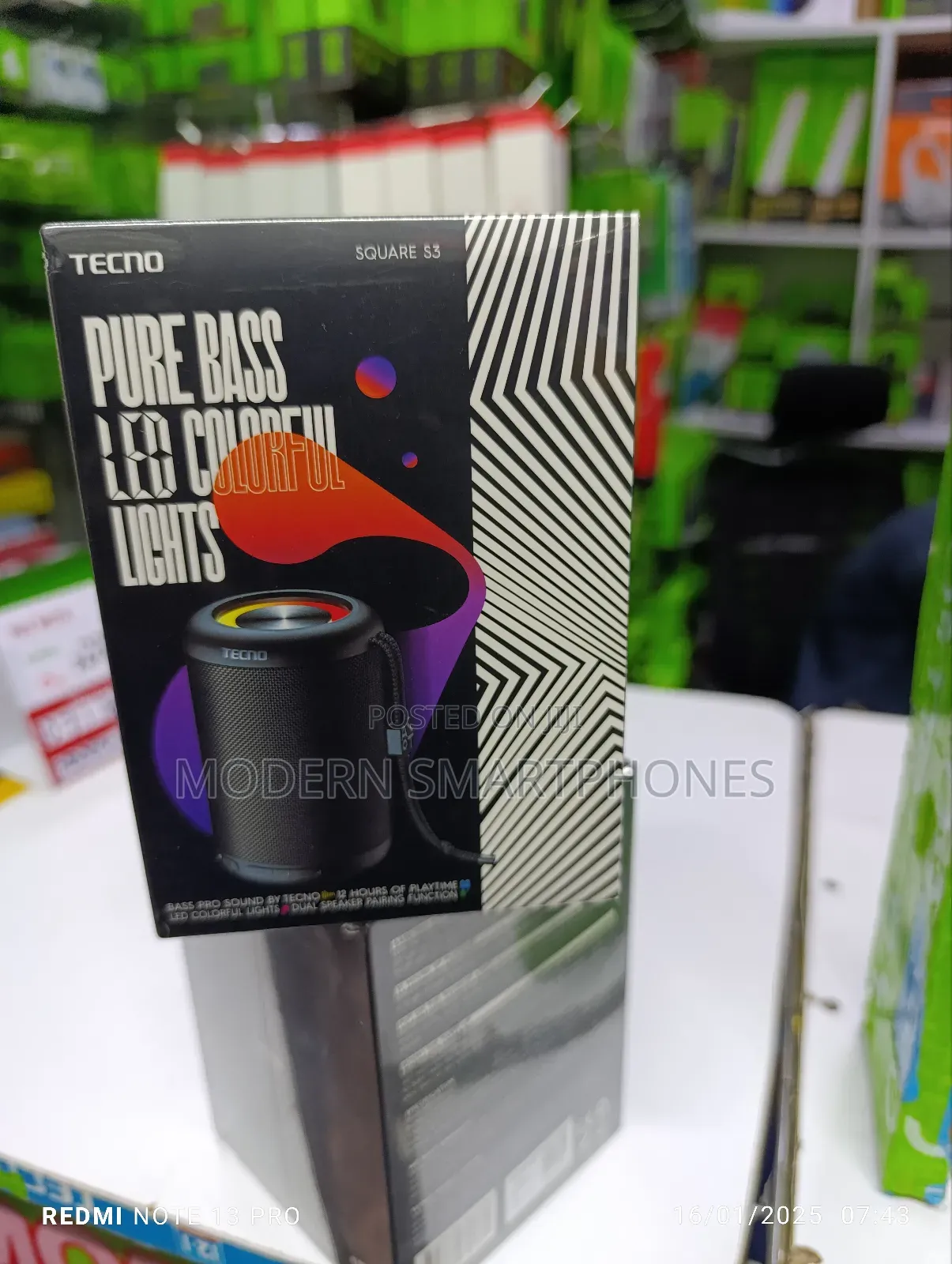 Tecno Square S3 Pure Bass Wireless Bluetooth Speaker