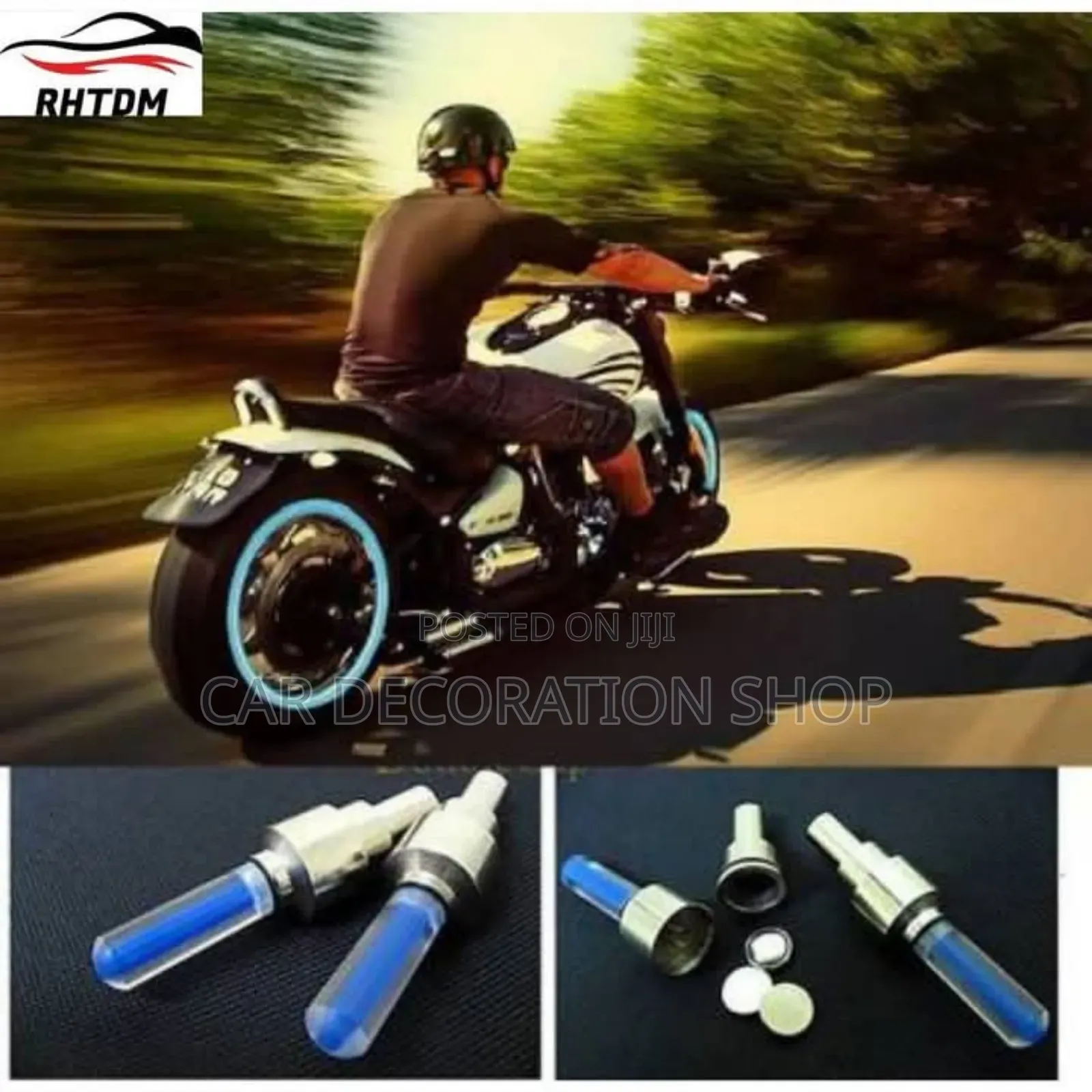 4pcs Blue Valve Caps With Light