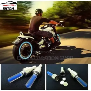 4pcs Blue Valve Caps With Light