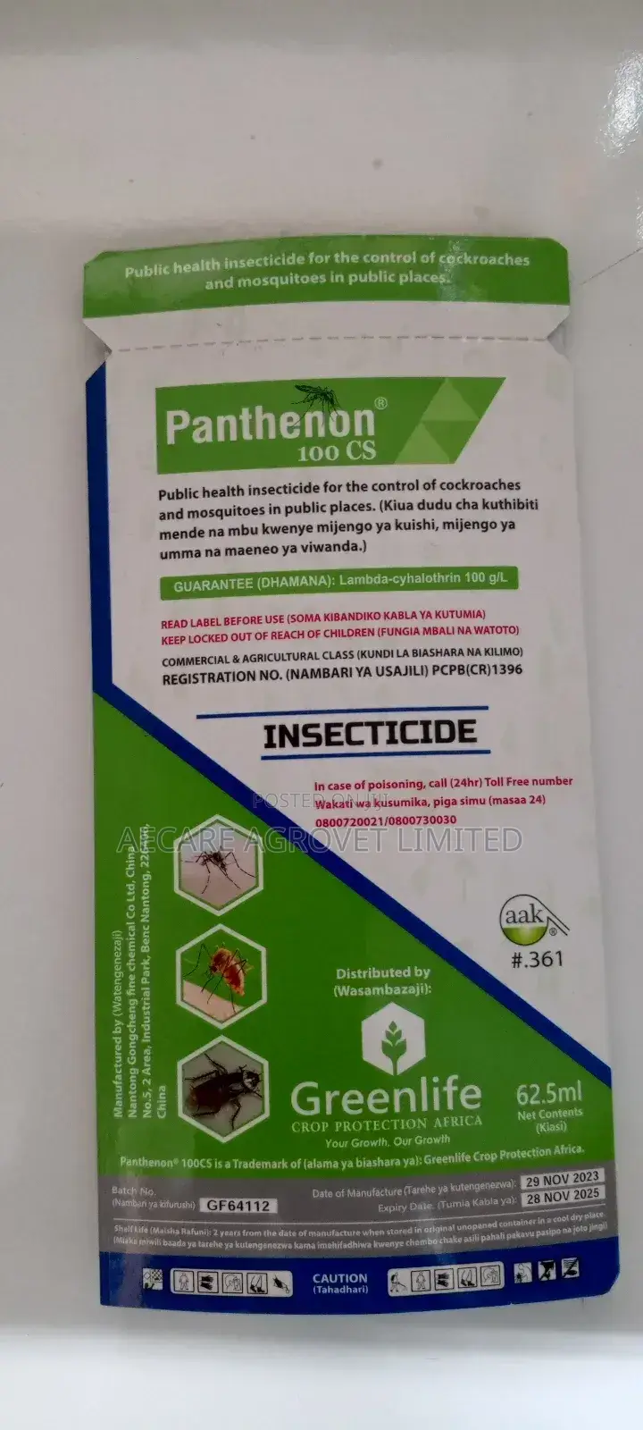 Panthenon 15ml and 65ml Mosquito Insecticide 100cs