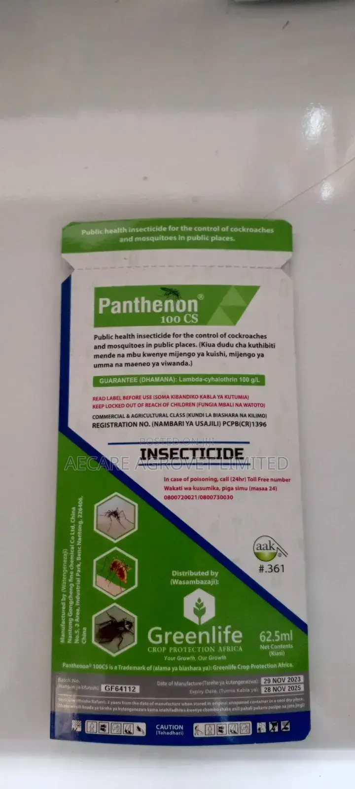 Panthenon 15ml and 65ml Mosquito Insecticide 100cs