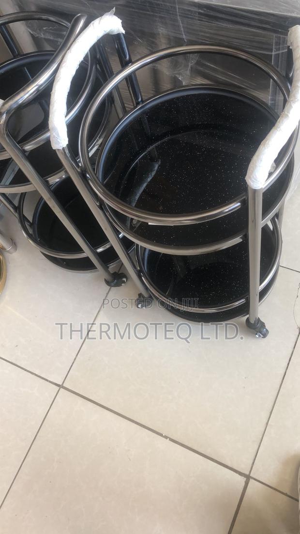 Round Serving Bar Cart Tea Trolley