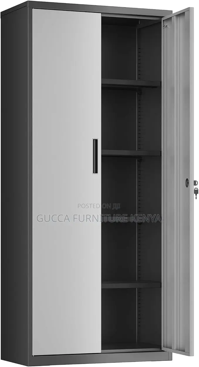 Cabinets:5 Tier Double Door Steel Storage Cabinet