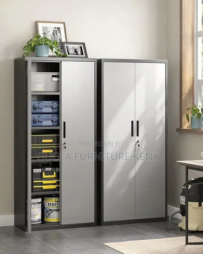 Cabinets:5 Tier Double Door Steel Storage Cabinet