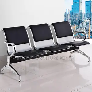 Benches: Stylish Leather Airport Office Guest Bench