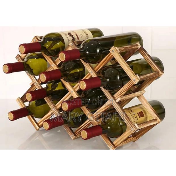 10 Slot Wooden Wine Bottle