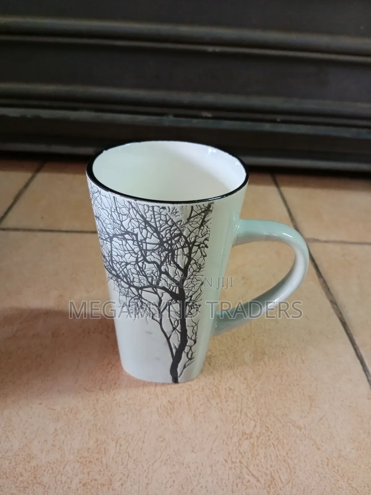 6pc Ceramic Tea Cup/Tree Print Mug