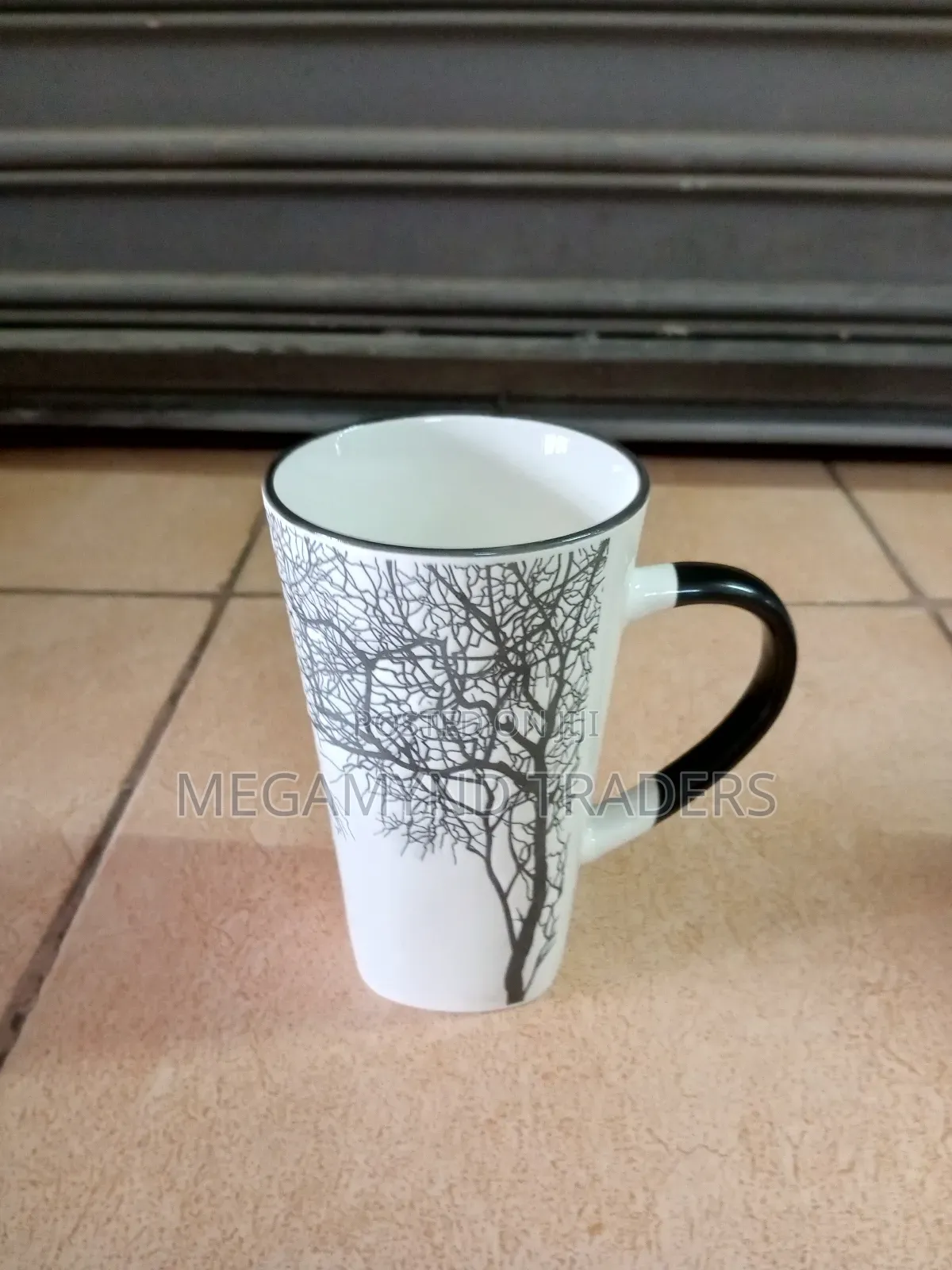 6pc Ceramic Tea Cup/Tree Print Mug