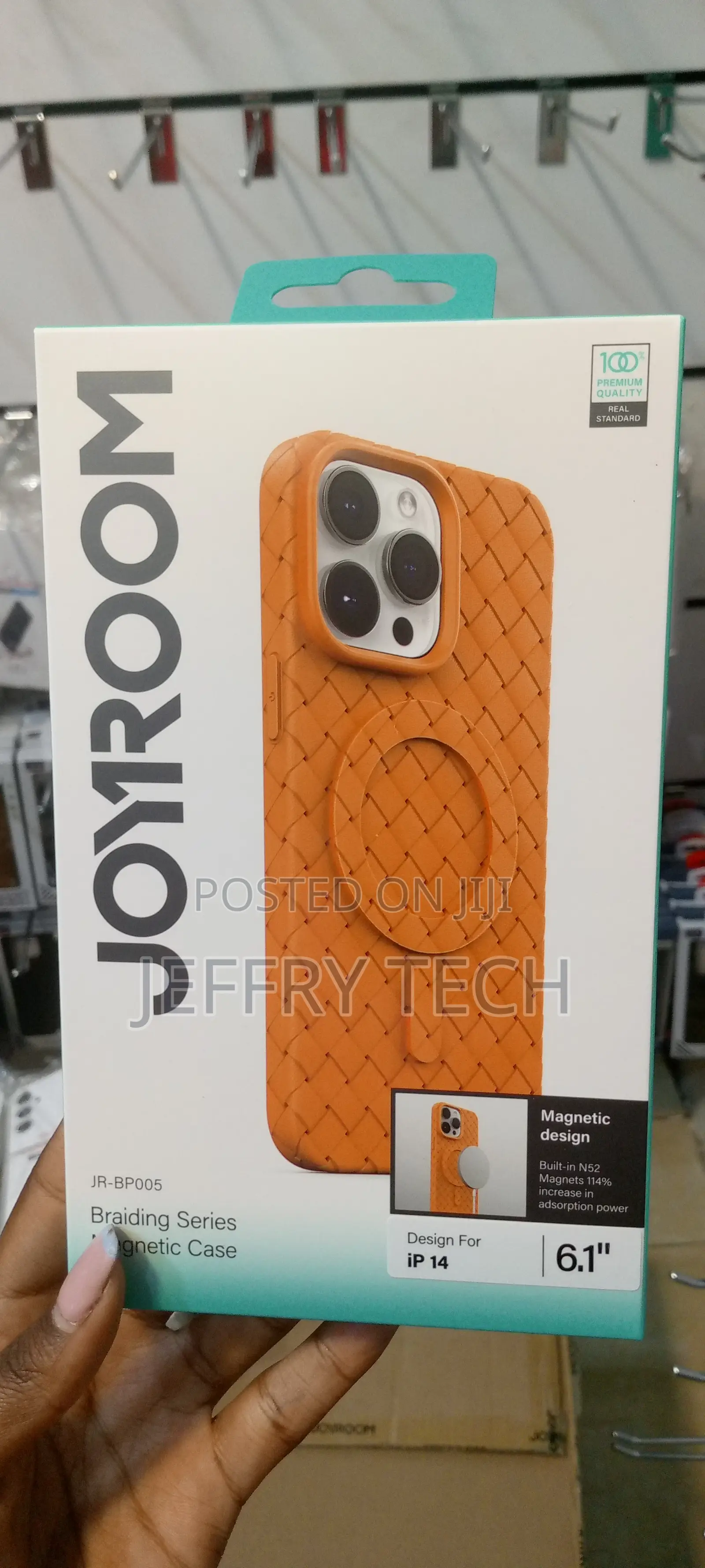 Joyroom Braided Magsafe Protective Case for iPhone 14-Orange