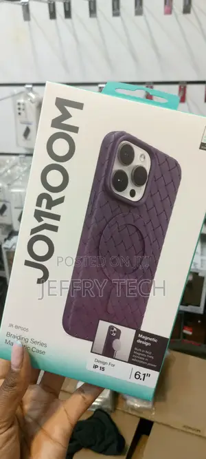 JOYROOM Braided Magnetic TPU Case for iPhone 15-Purple