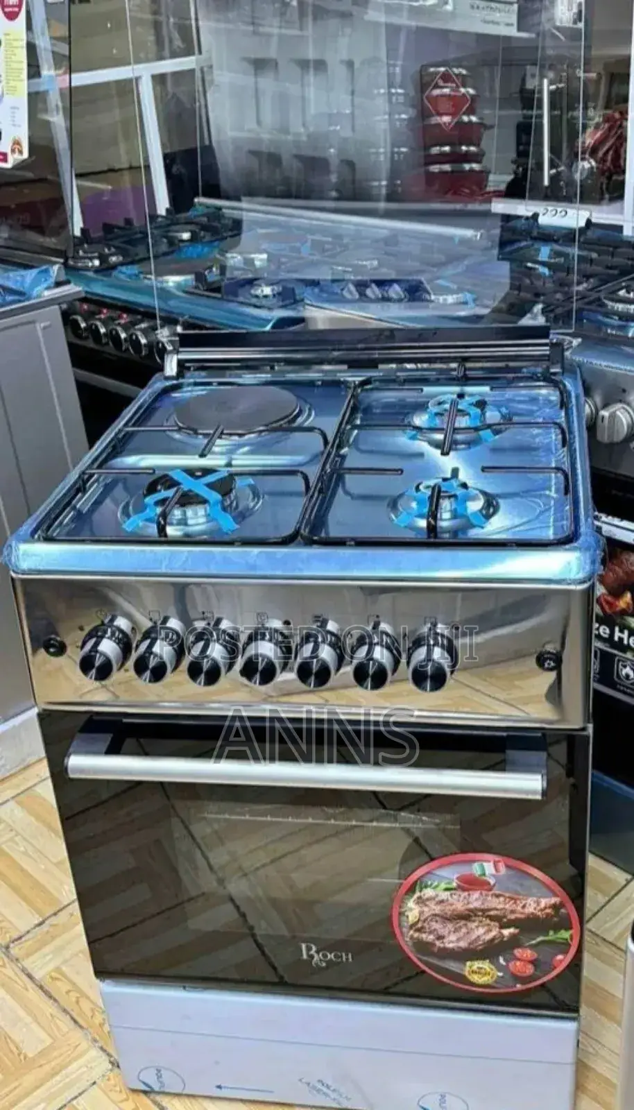 Roch 3+1 Free Standing Silver 60/60 Cooker