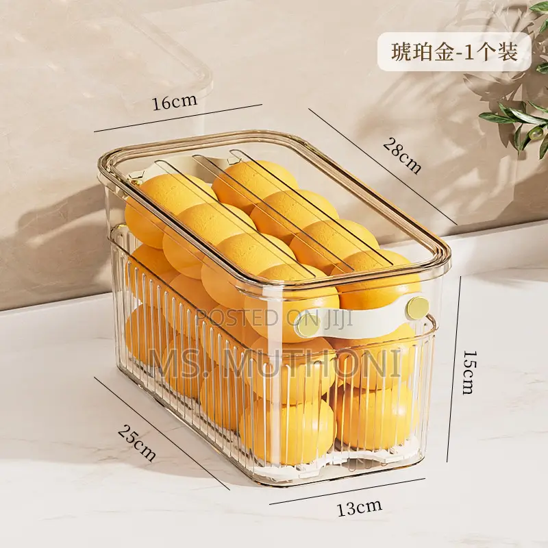 Stackable Acrylic Fridge Container With Small 2 Wheels