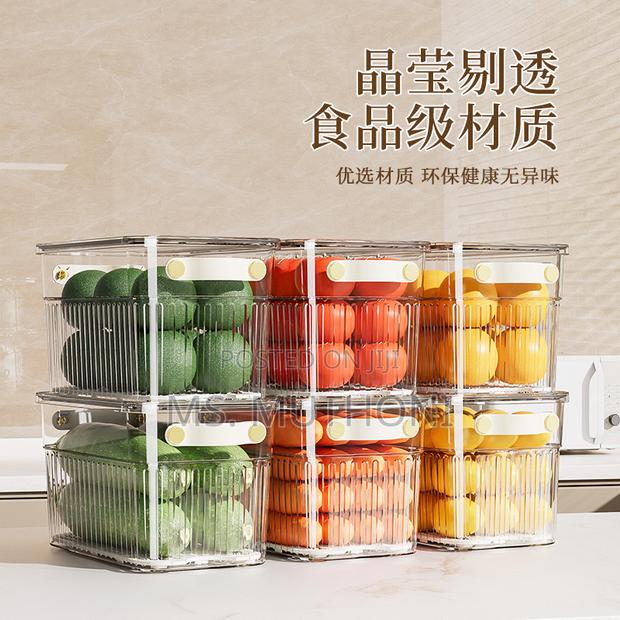 Stackable Acrylic Fridge Container With Small 2 Wheels - thumbnail 3