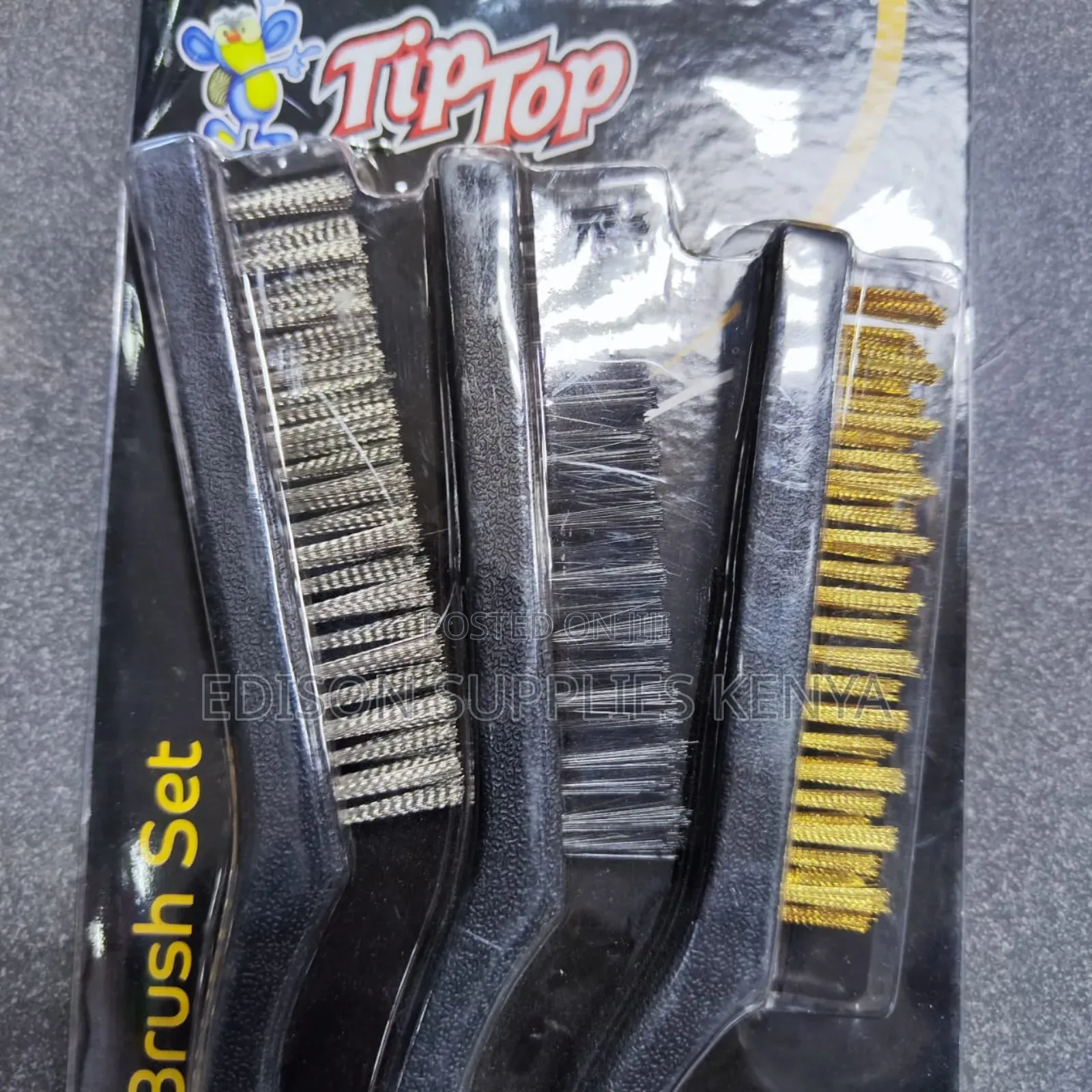 3pcs LARGE Wire Brush Set Steel Brass Nylon Cleaning Brush