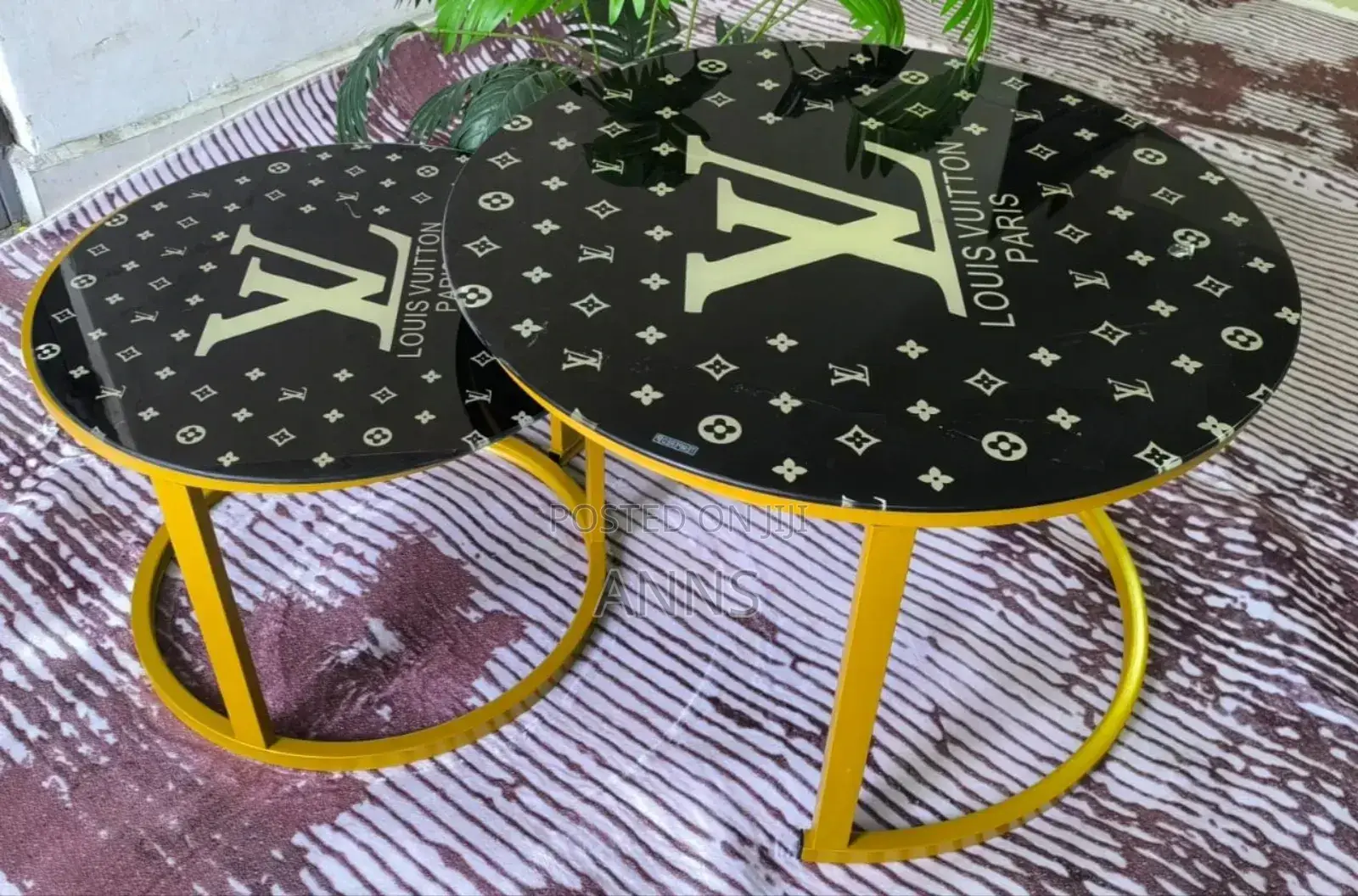 Glass Marble Effect Coffee Table