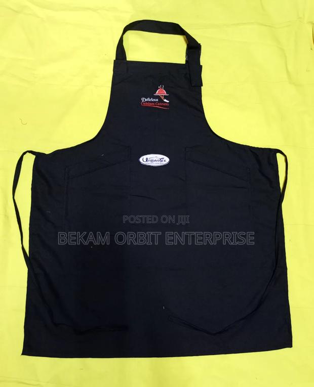 Professional Branded Cotton Black Aprons - main view