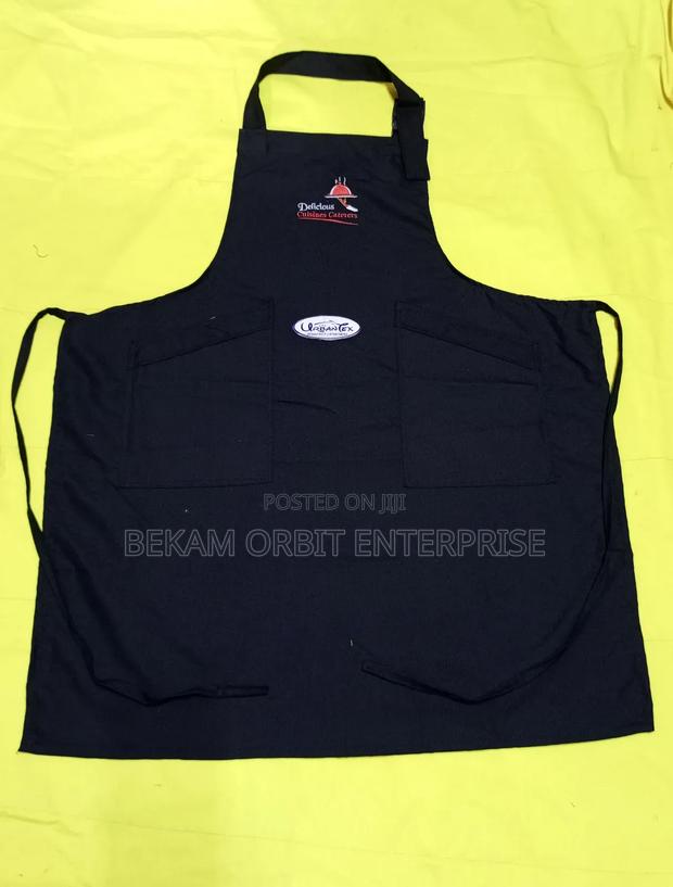 Professional Branded Cotton Black Aprons - thumbnail 3