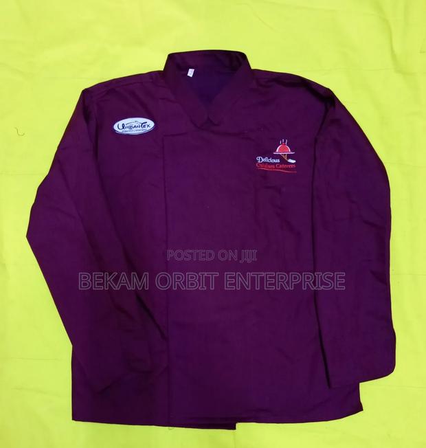 Pure Cotton Corporate Maroon Chef Jacket - thumbnail 2