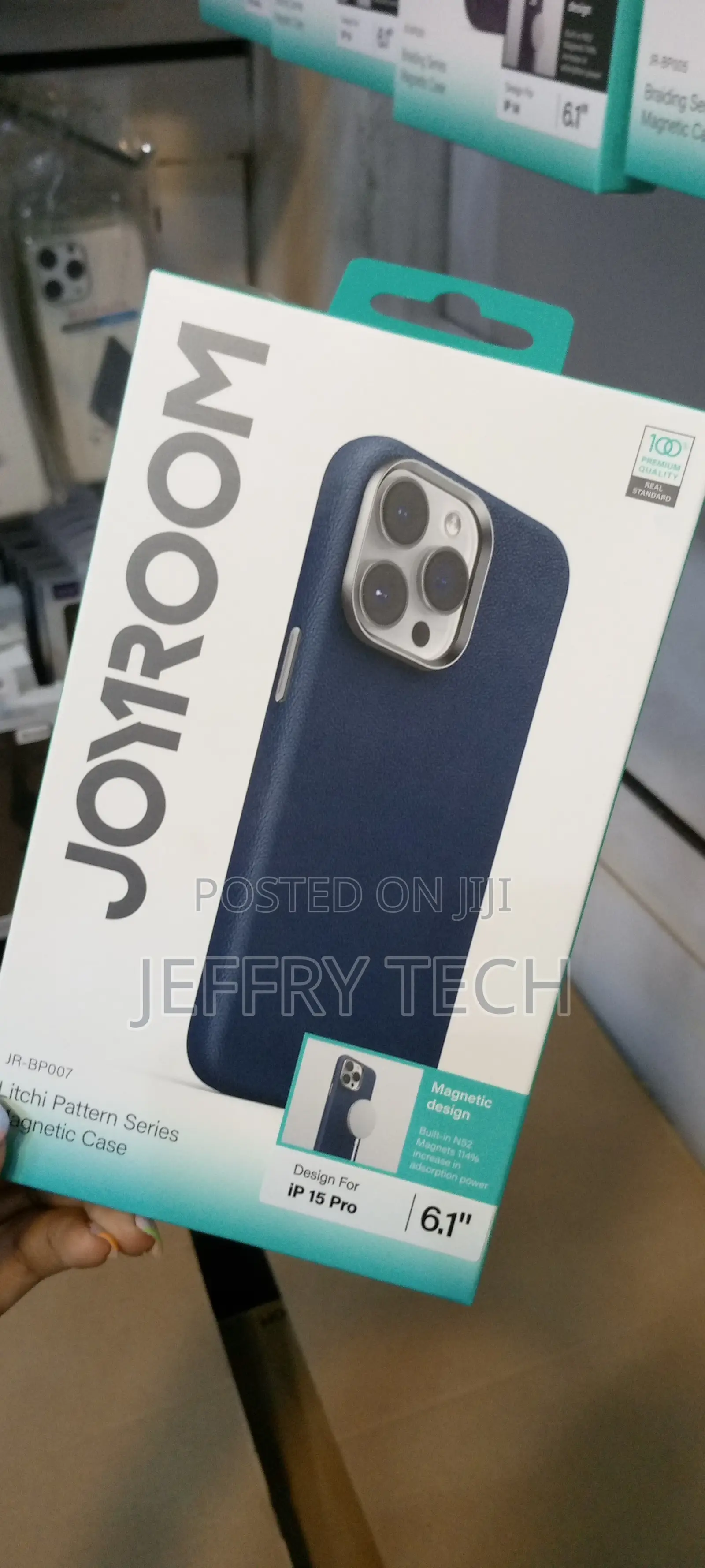 iPhone 15 Pro Style the Ather Case Lychee Joyroom-Blue