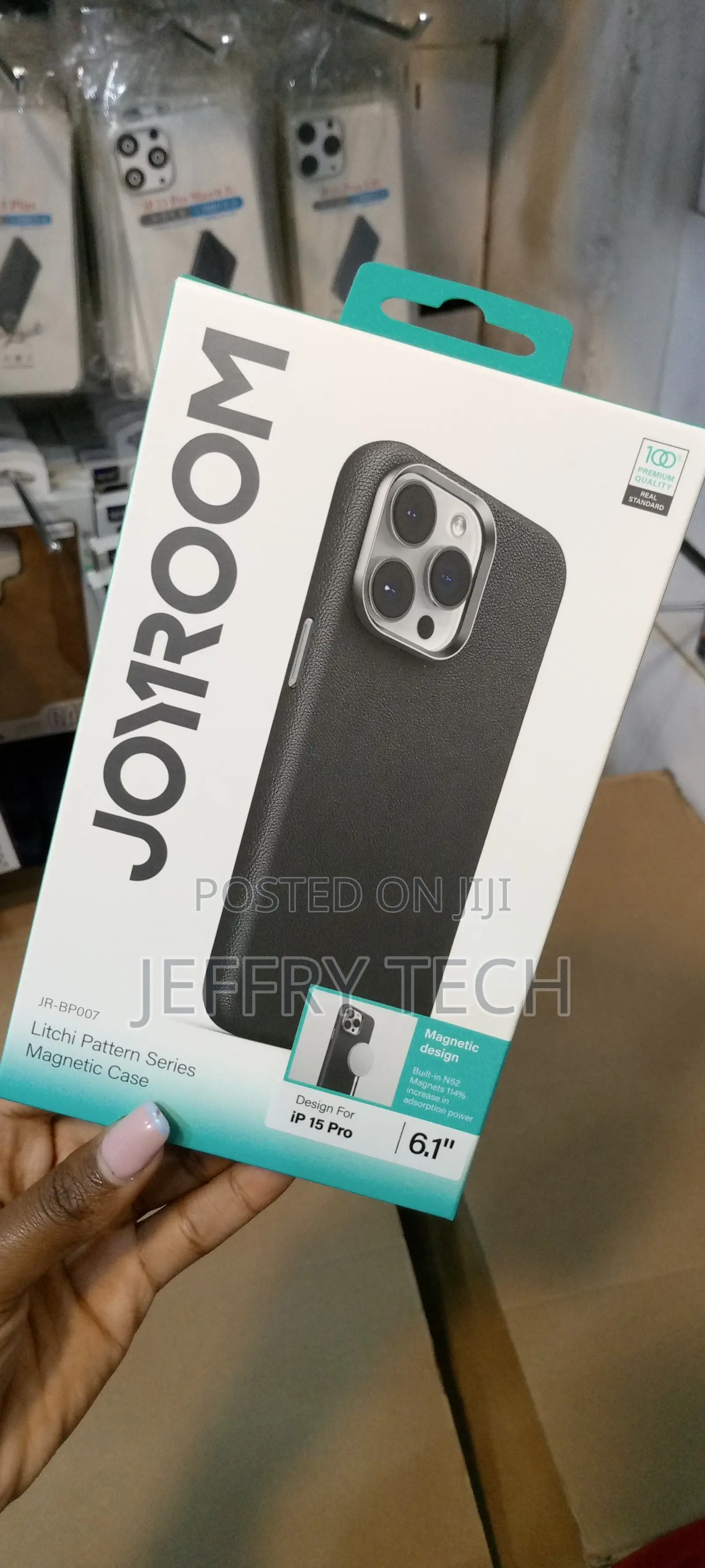 iPhone 15 Pro Style the Ather Case Lychee Joyroom-Black