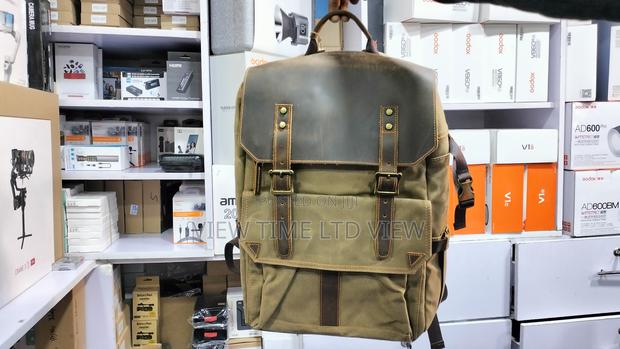 Waxed Canvas Leather Camera Bag Backpack 25L - main view