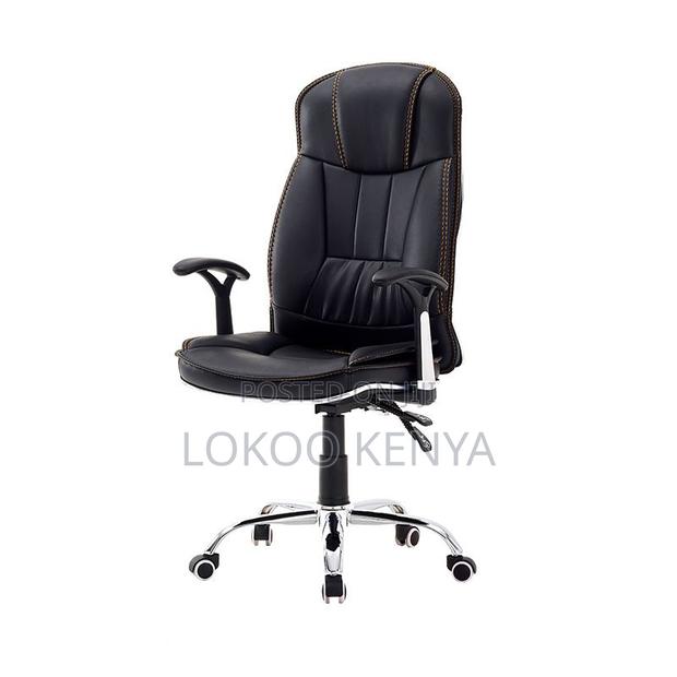 Office Chair :Faux Office Chair With Adjustable Arms - thumbnail 2