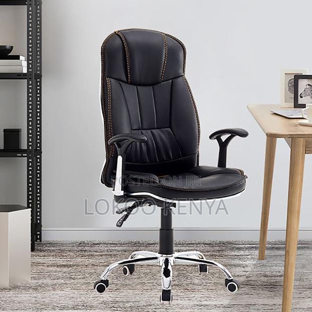 Office Chair :Faux Office Chair With Adjustable Arms - thumbnail 5