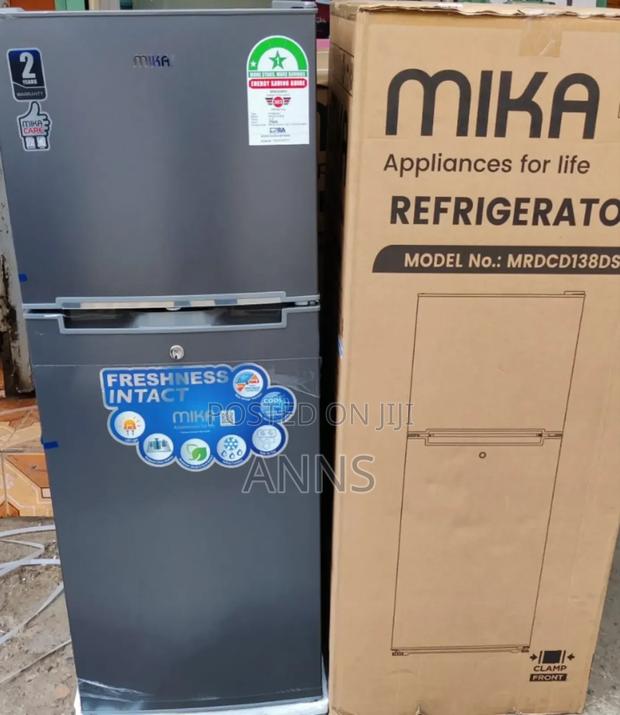 Mika 138L Dark-grey Double Door Fridge