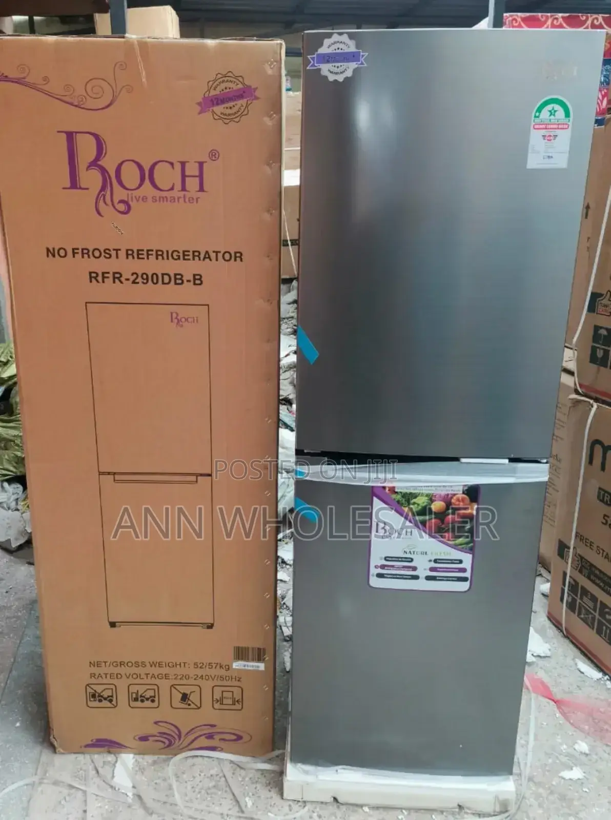 Roch RFR-290-DB- 230L Fridge Bottom Freezer RC/H