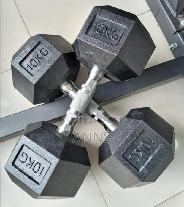 10kgs Pair Hexagonal Dumbells (20kgs Total)