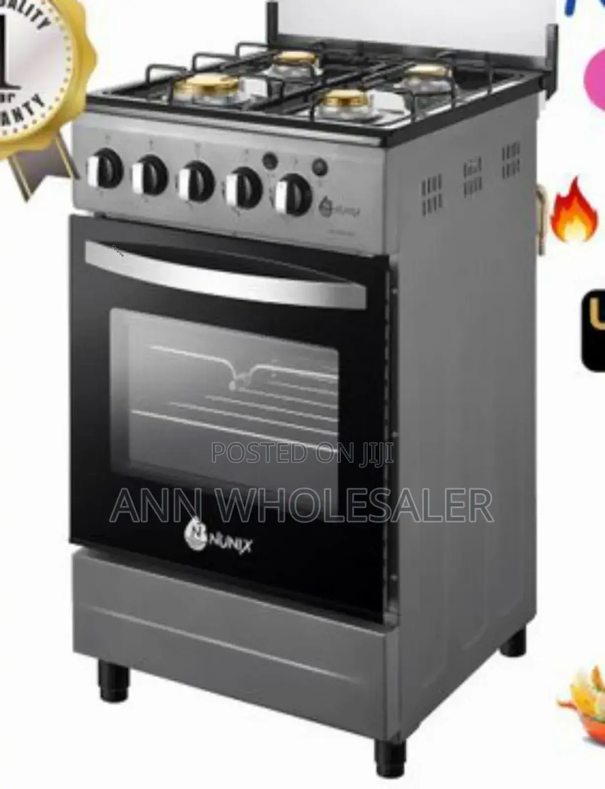 Nunix Cooker Full Gas. Gas Oven. 50*55cm. NU/4G