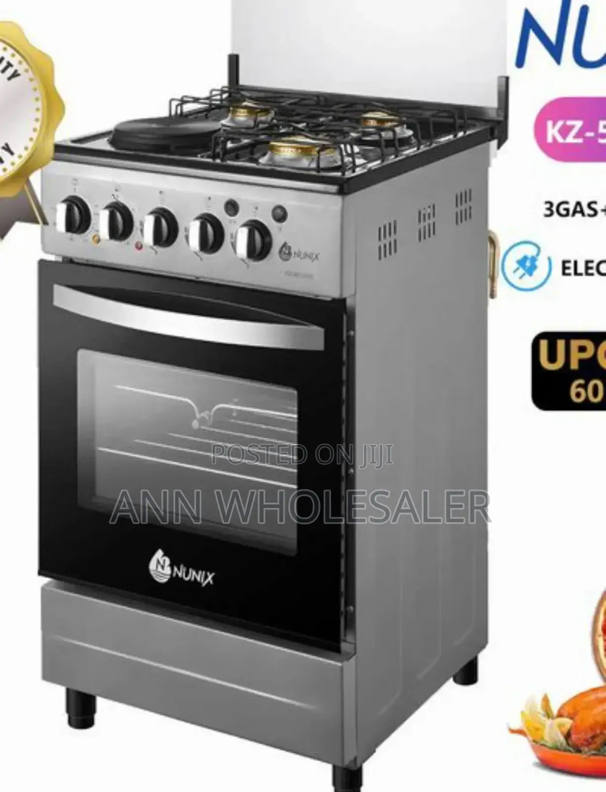 50*55 Nunix 3+1 Standing Gas Cooker NU3G/1E