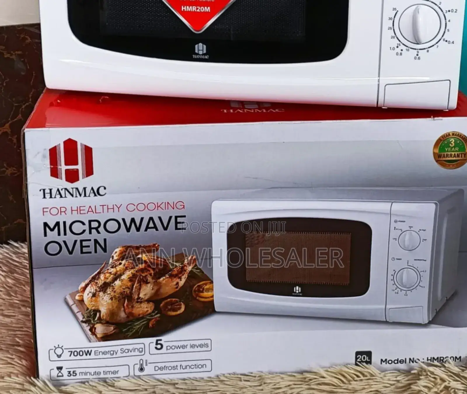 White Hanmac 20L Manual Microwave (3 Yrss Warranty) HM/2OL