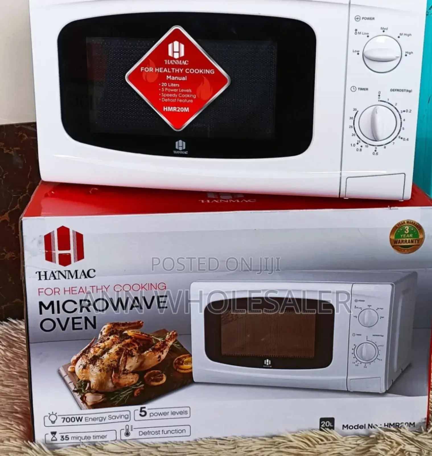 White Hanmac 20L Manual Microwave Oven HM/2OL