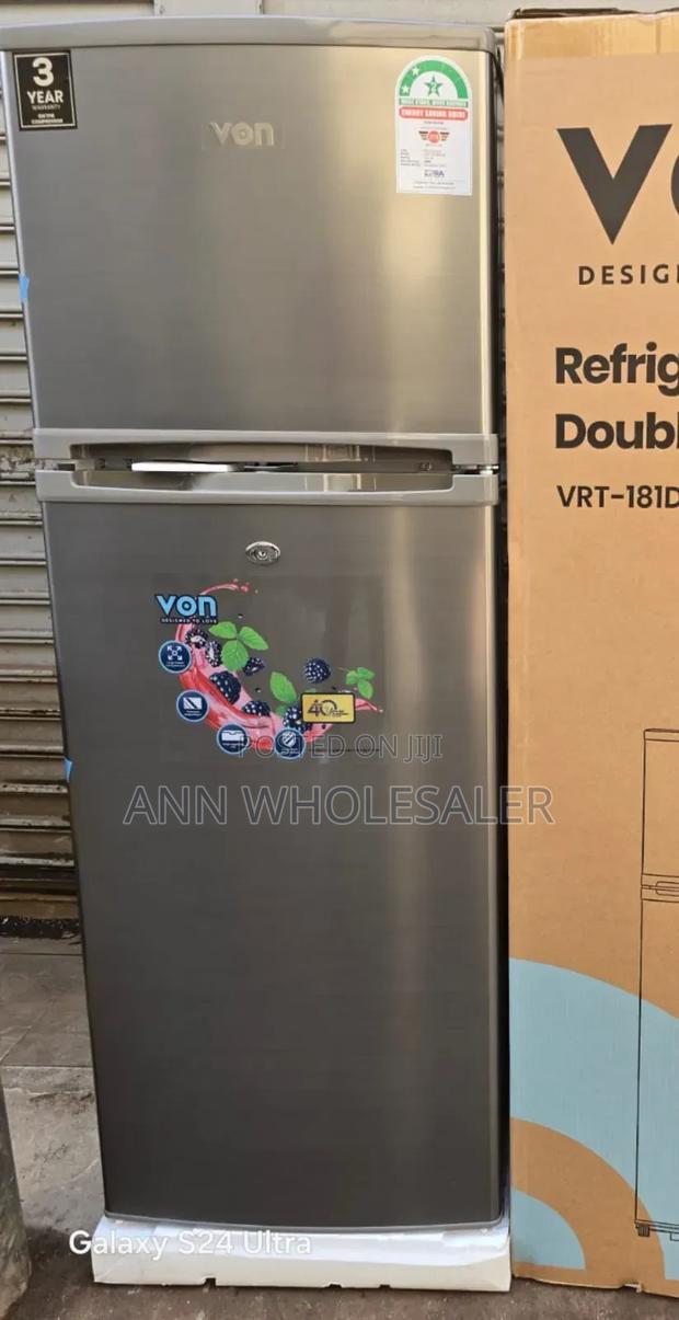 VON VRT-181DRX Double Door Fridge 181liters Refrigerator v/N