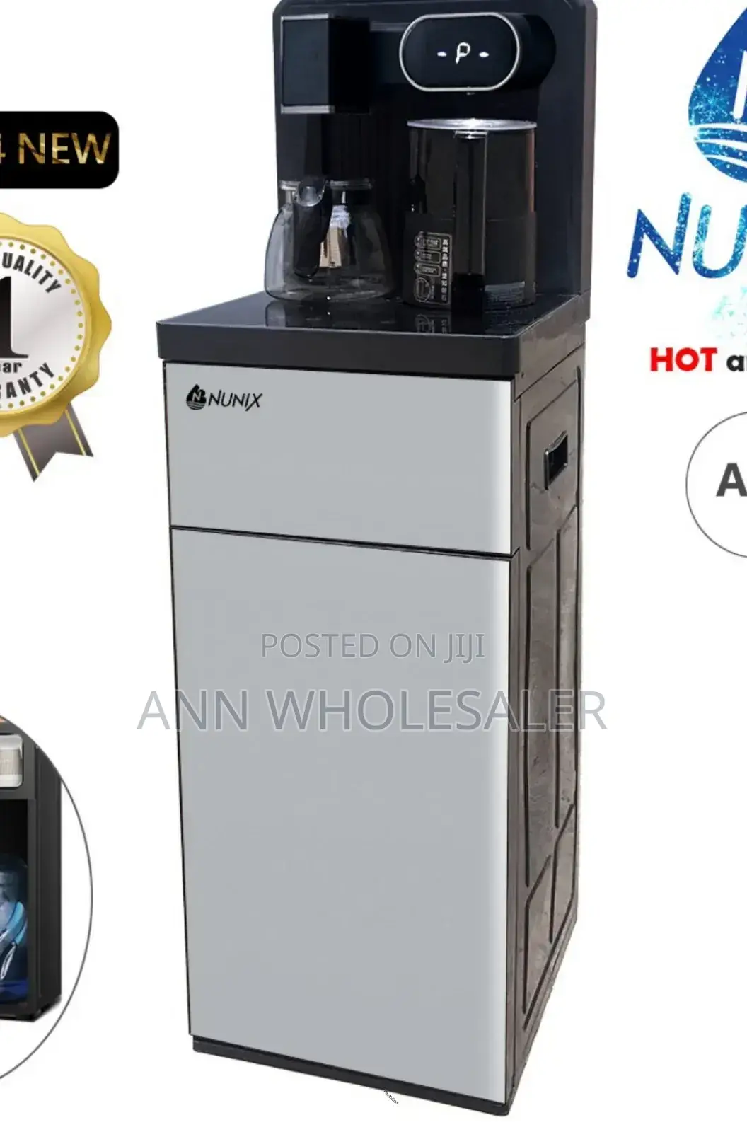 Silver Nunix A1C Bottom Load Hot and Cold Water Dispenser AI