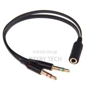 .5mm Audio Microphone Cable Headset Adapter Female to 2 Male