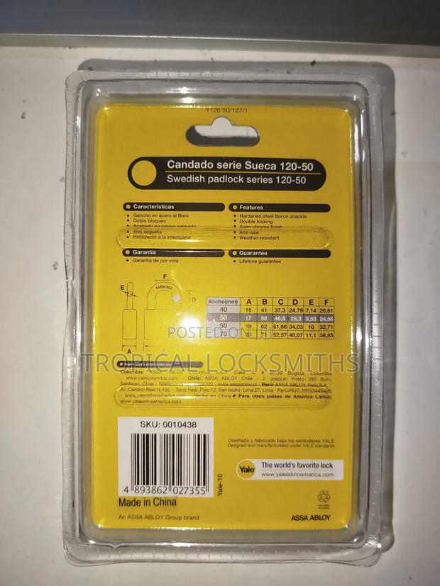 Yale Padlock 50mm(Normal Keys) - thumbnail 2