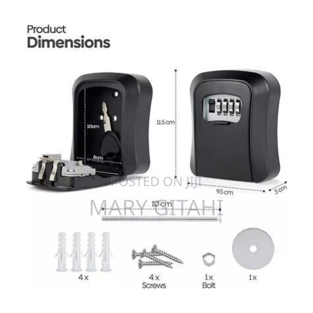 Key Lock Box Full Metallic 4-Digit Combination Key Safe Box - main view