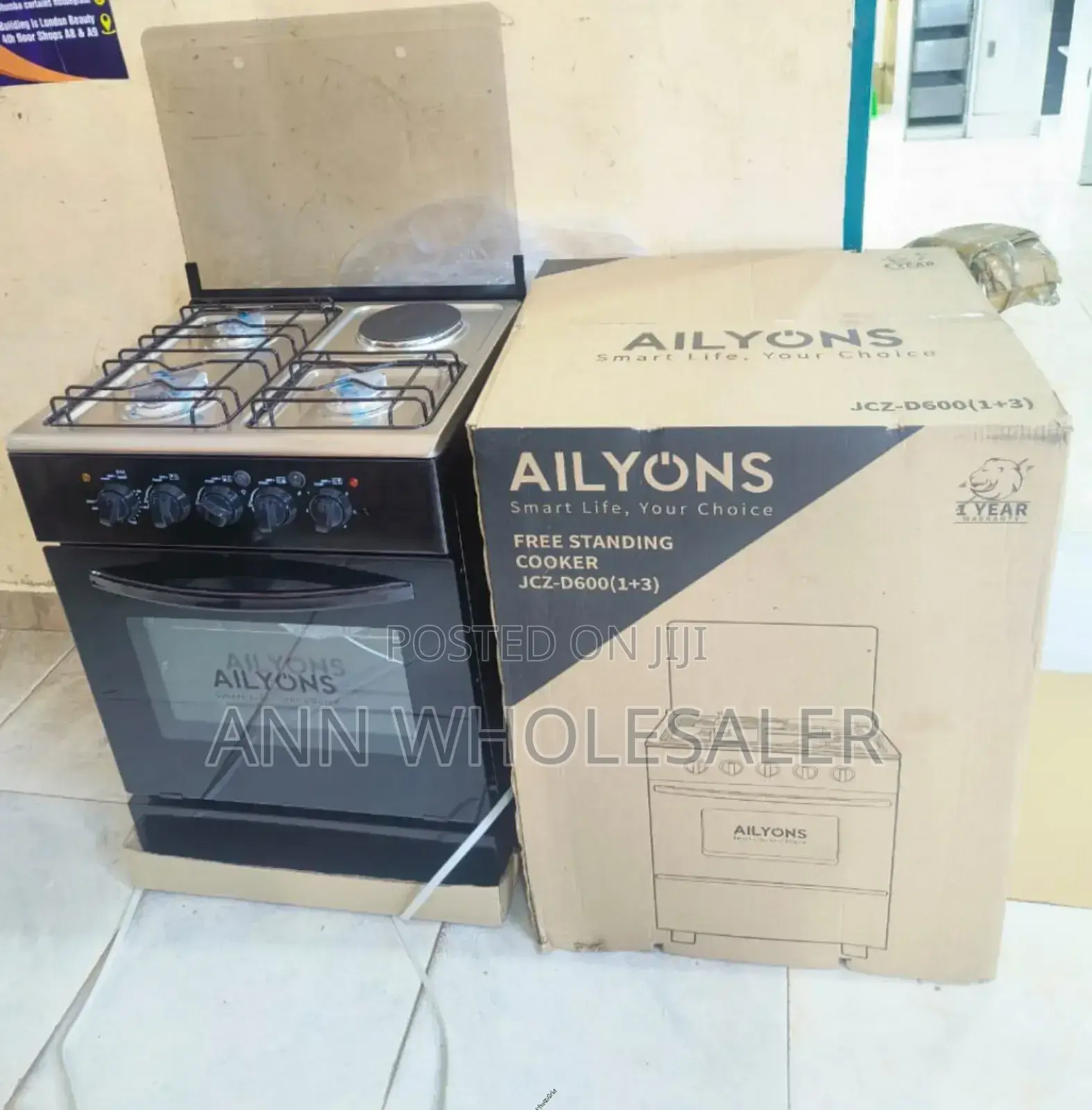 60*60 Ailyons 3gas +1electric Free Standing Cooker A3G+1