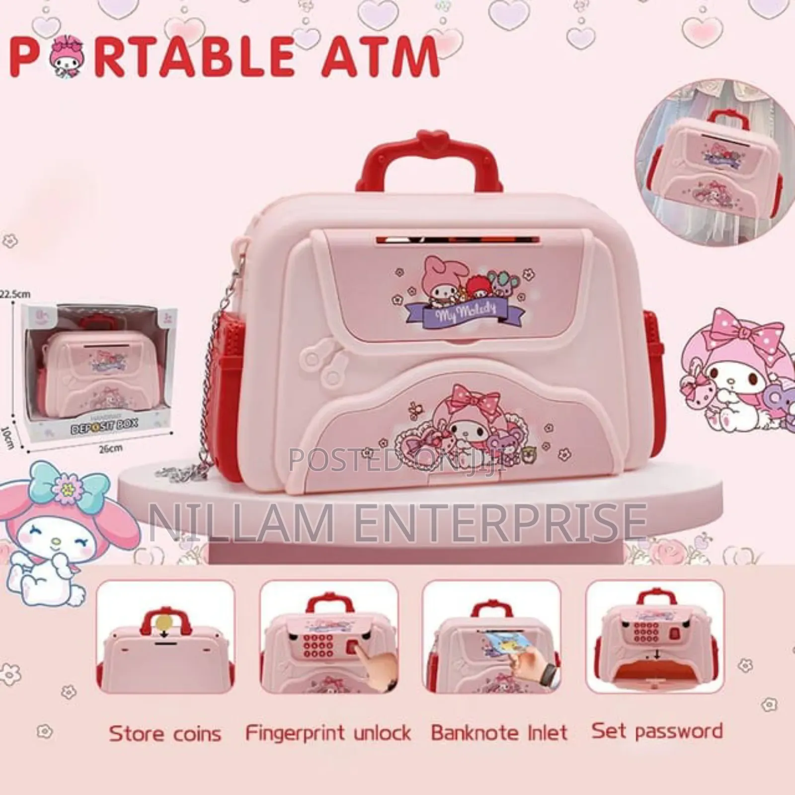 Handbag Design Password And Fingerprint Portable ATM