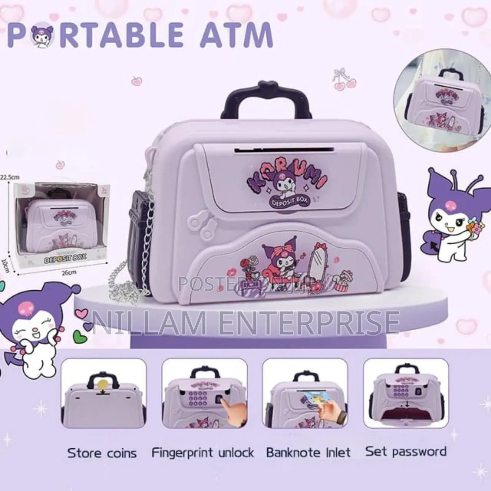 Handbag Design Password And Fingerprint Portable ATM